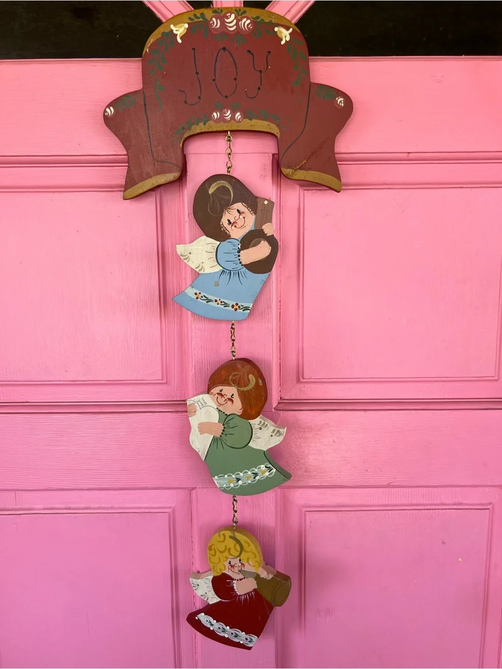 Hand-Painted Hanging Angel Wall Decor - Multi-Color